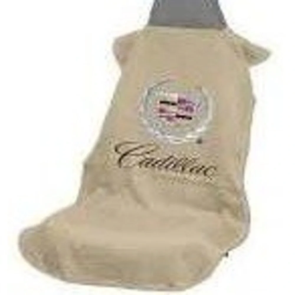 Cadillac Tan Terry Cloth Seat Towel Protector Embroidered Logo Car Cover